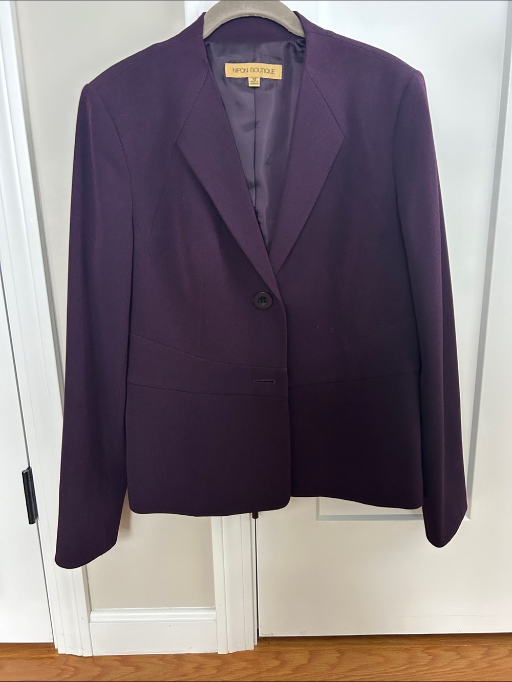 Nipon Boutique Deep Plum Two Button Blazer
